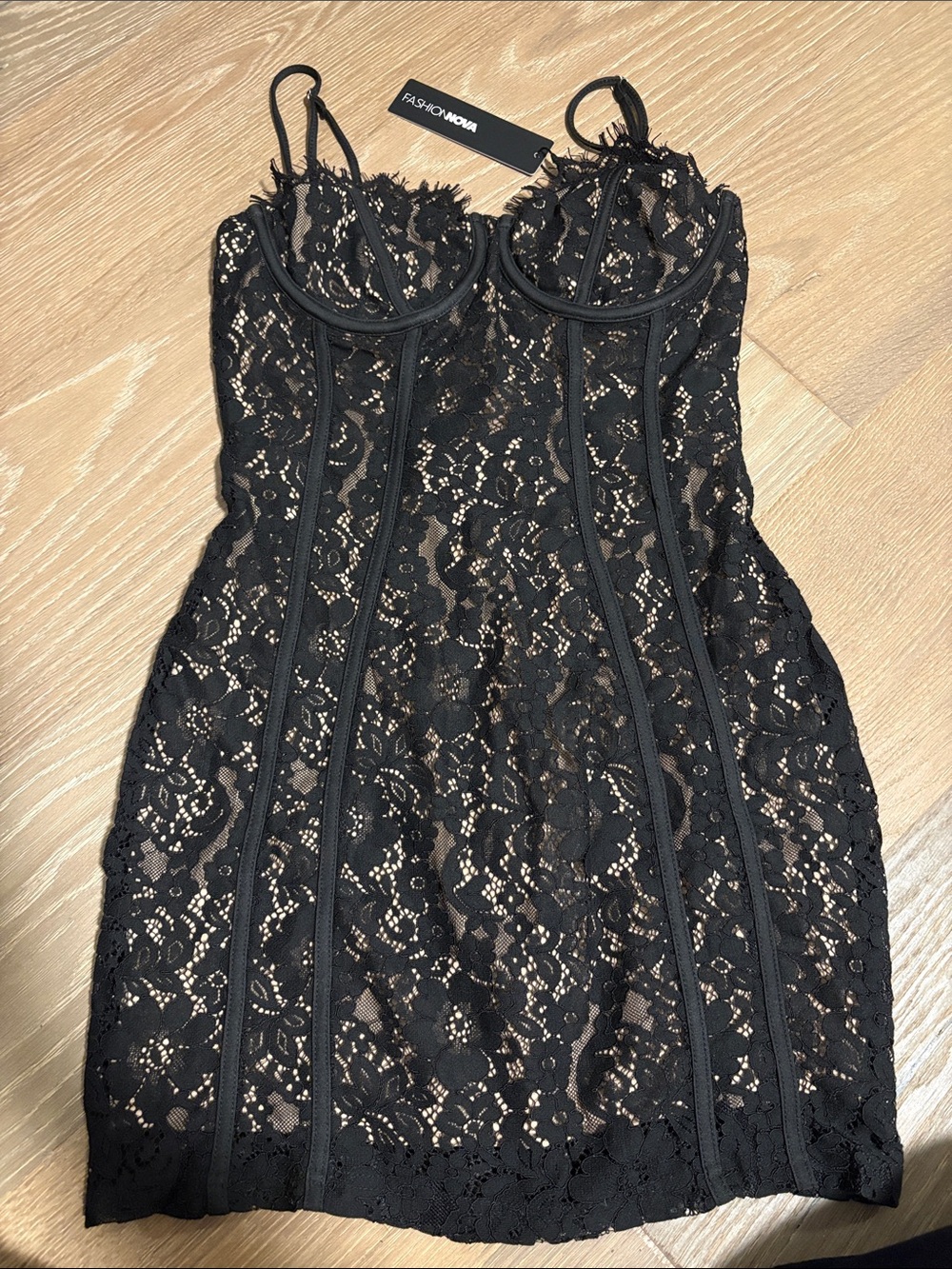 Fashion Nova Black Lace Mini Dress
